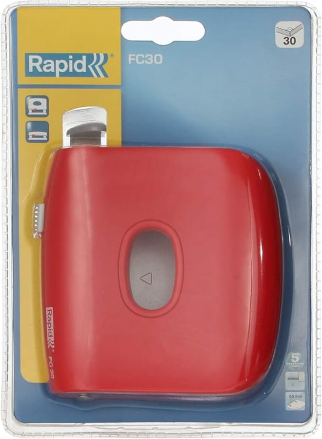 Rapid 30 sheets paper puncher - red